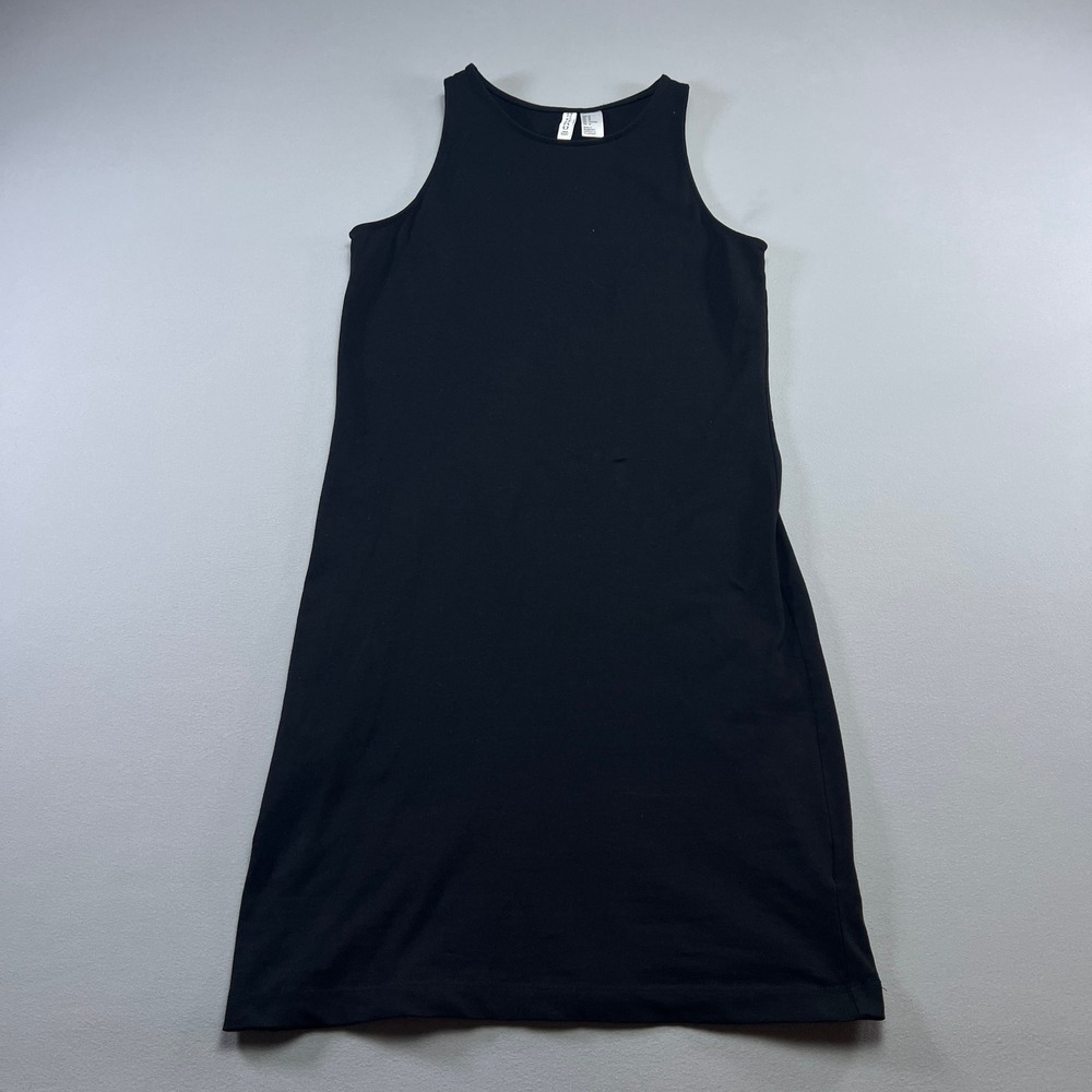 Divided By H&M Basic Sleeveless Tank Dress Womens Medium Black Cotton Stretch